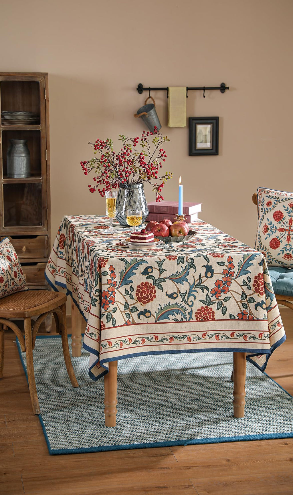 patdrea Elegant French Linen Tablecloth,Rectangular,102"x63"-Puno