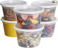 GUSTO 16 oz Plastic Deli Containers with Lids [48 Sets] Food Storage