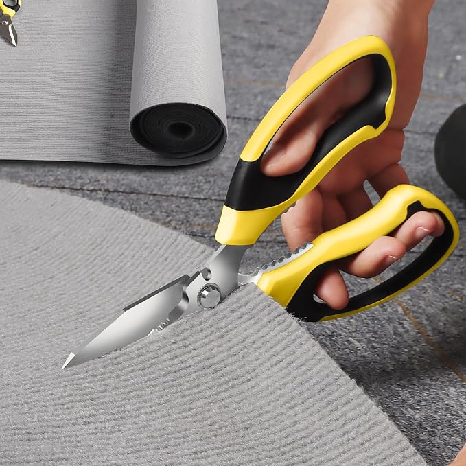 BoFuYuan Utility Scissors All Purpose heavy duty 8-Inch Yellow