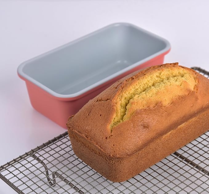 Monfish 1lb Bread Loaf Pan 2pcs, 9x5 carbon steel Non Stick