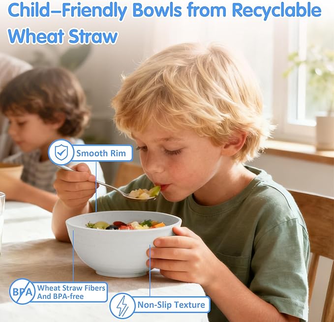 Quatish 10 PCS Unbreakable Plastic Bowls,Dishwasher & Microwave Safe Bowls, Easy-to-Clean Lightweight Snack & Soup Bowl,Multi-Color Portable for Picnics Plastic Bowls Set, Blue