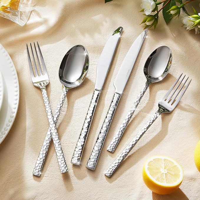 48 Piece Silverware Set with Steak Knives for 8,18/10 Stainless Steel