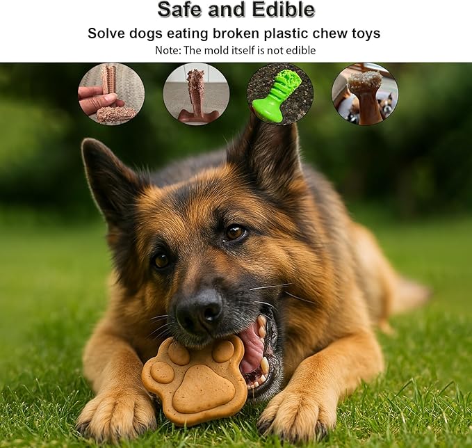 SIUPER 4IN Big Paw Molds 2 Pack for DIY Dog Cat Treat, Taba Squishy, Pets Birthday Cake Baking. Food Safe Silicone for Oven. Large Ice Cube Molds for Pet Chew, Cooling. Fun Gifts for Dog Lover