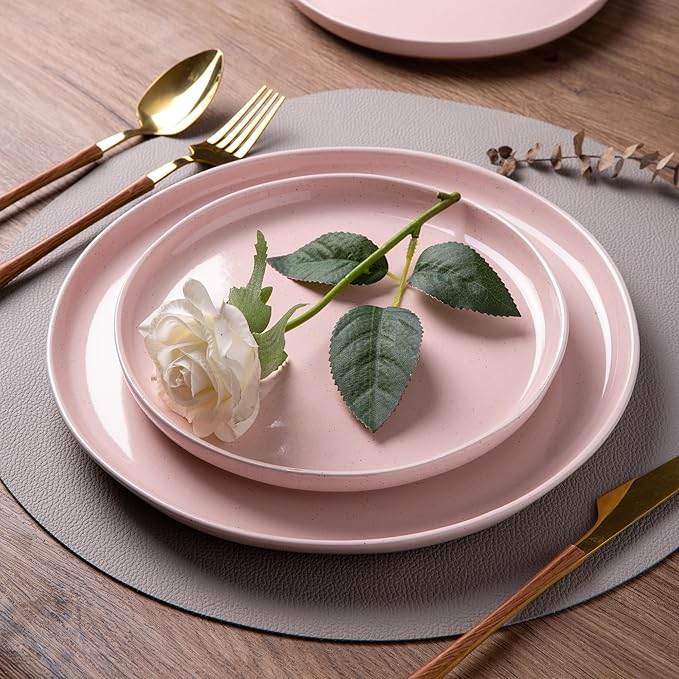 AmorArc Dinnerware Sets for 4, 12 Pieces Ceramic Plates and Bowls Set