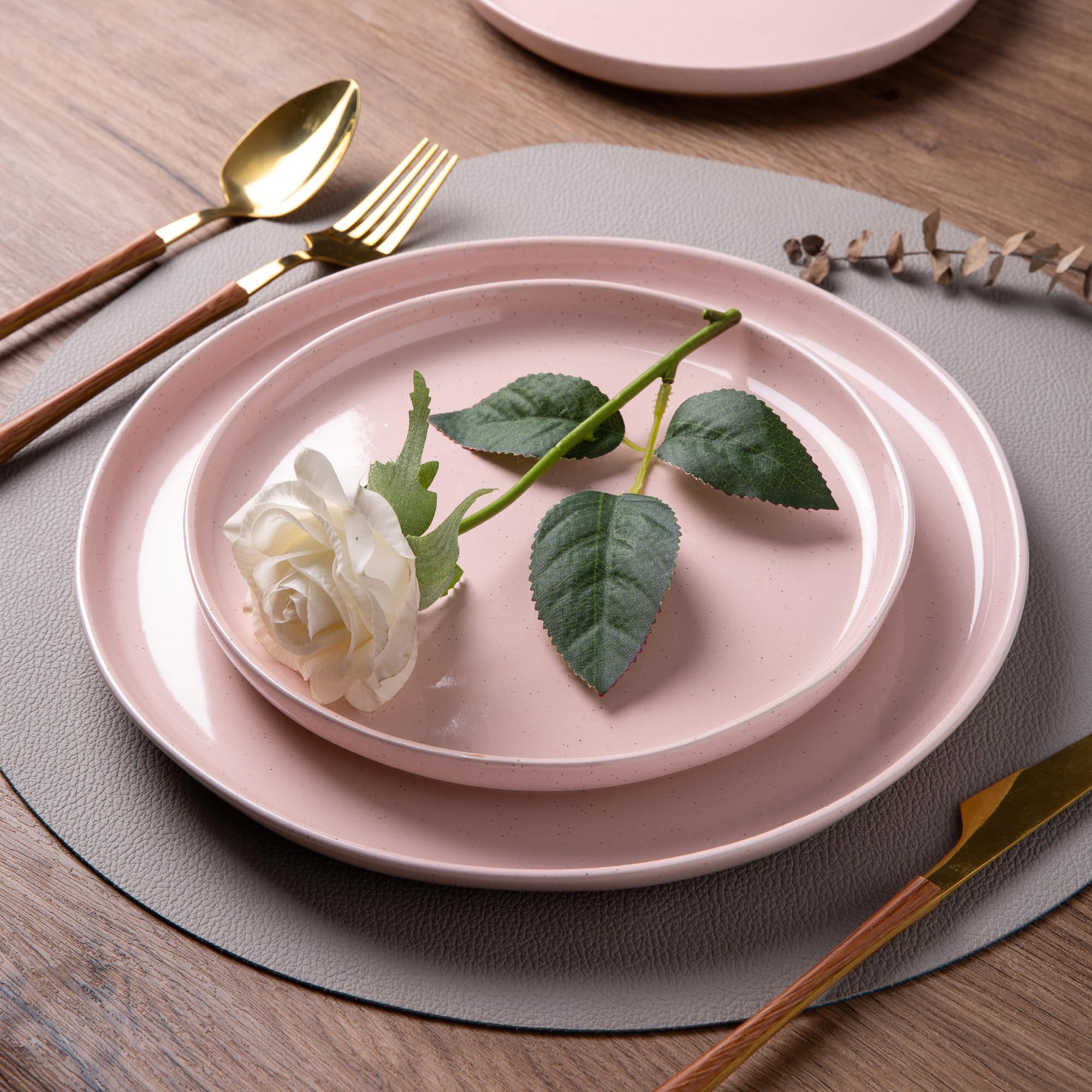 AmorArc Dinnerware Sets for 8, 24 Pieces Ceramic Plates and Bowls Set