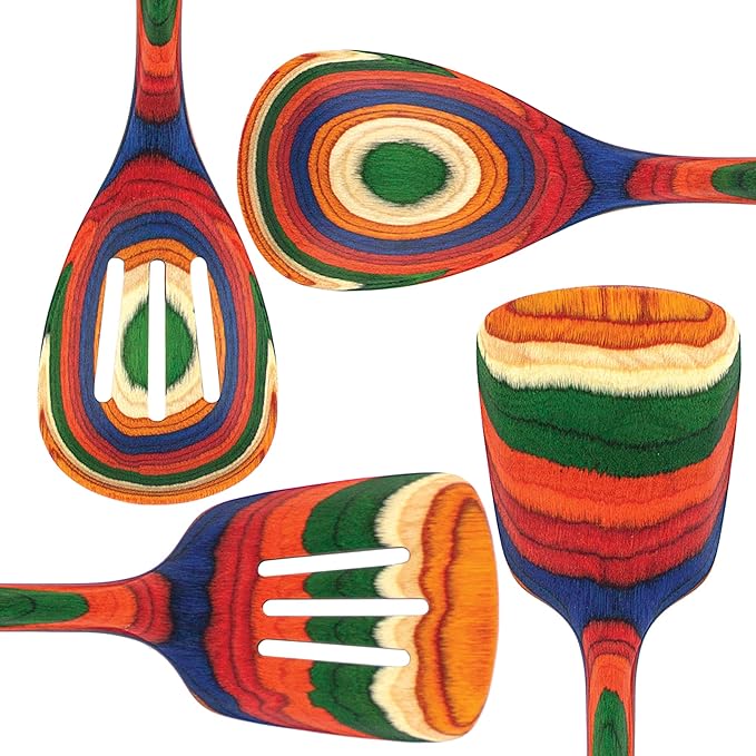 Totally Bamboo Baltique Marrakesh Collection 4 Piece Cooking Utensil Set, Ready for Nonstick