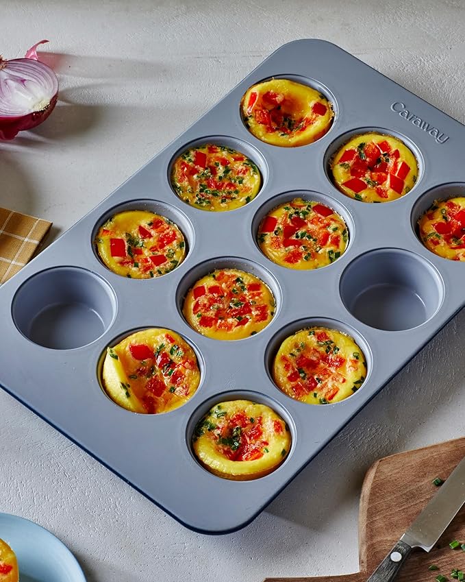 Caraway Non-Stick Ceramic-Coated 12-Cup Muffin Pan Duo