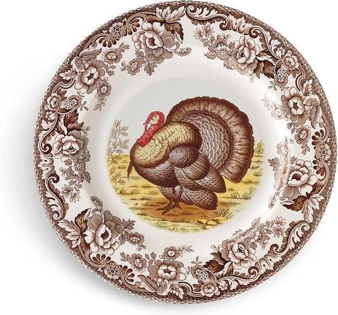 Spode – Woodland – Soup Plate - Turkey - Brown/White