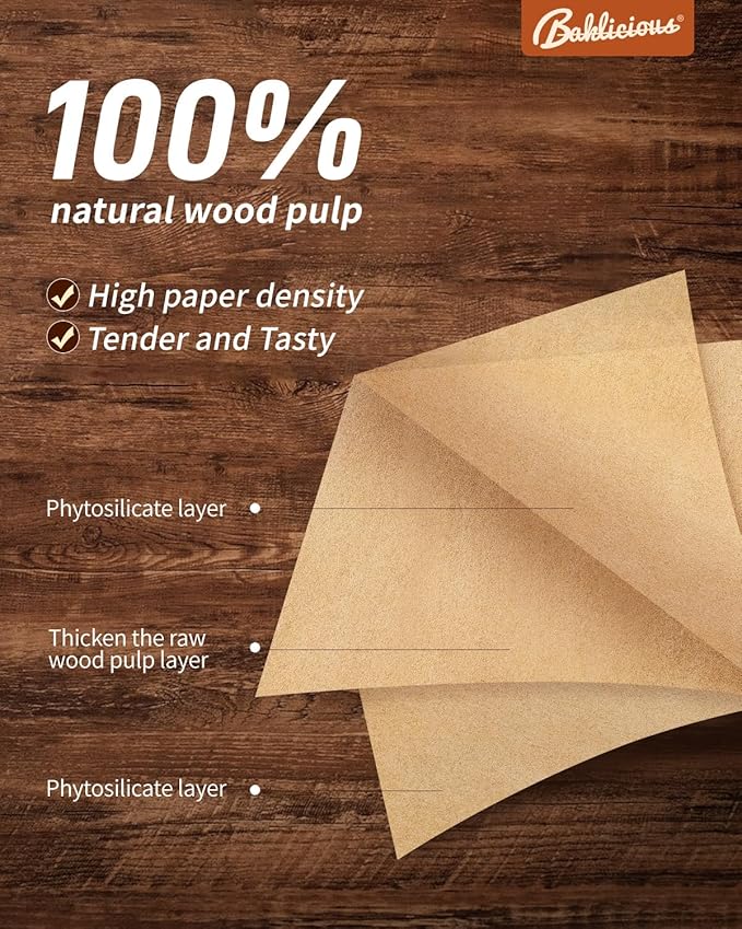 Baklicious 5.5x5.5inch 1100pcs Unbleached Non-Stick Hamburger Patty Paper Squares