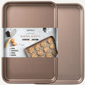 HAPPIELS Nonstick Baking Sheet Set of 2 | PFOA & BPA Free Non Toxic Carbon Steel Cookie Sheets | Best Non Stick Oven Cooking Pans & Half Sheet Pan | Best Nontoxic Baking Trays 18 Inch