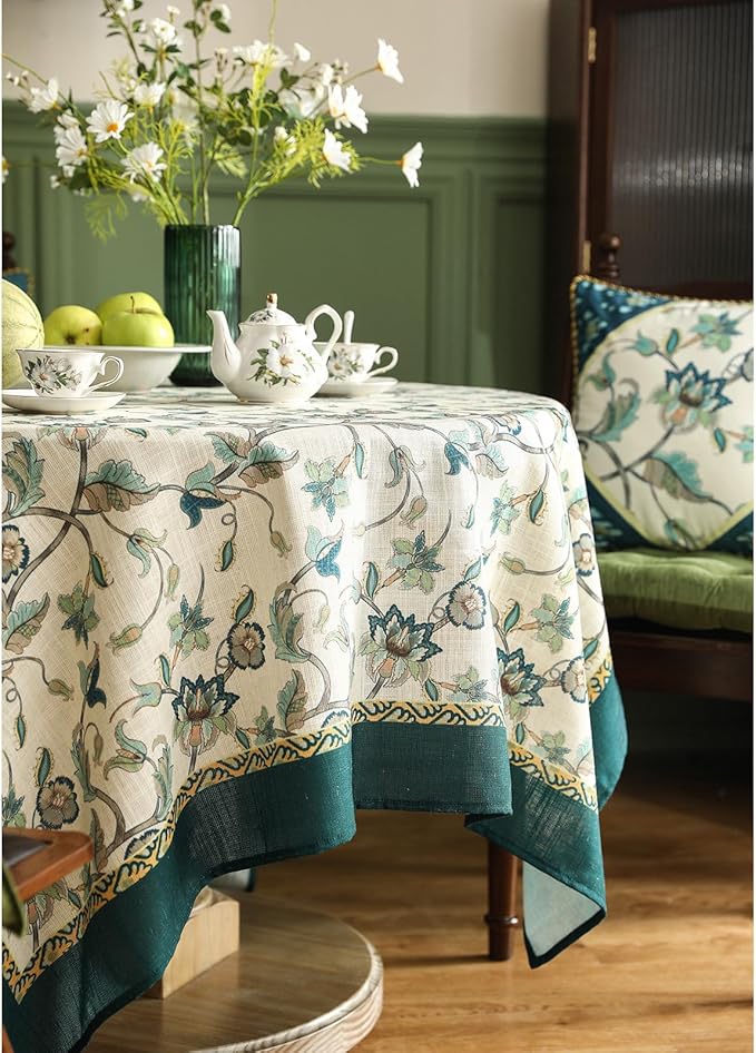 patdrea Vintage French Linen Tablecloth,Square,67"x67"-Noah