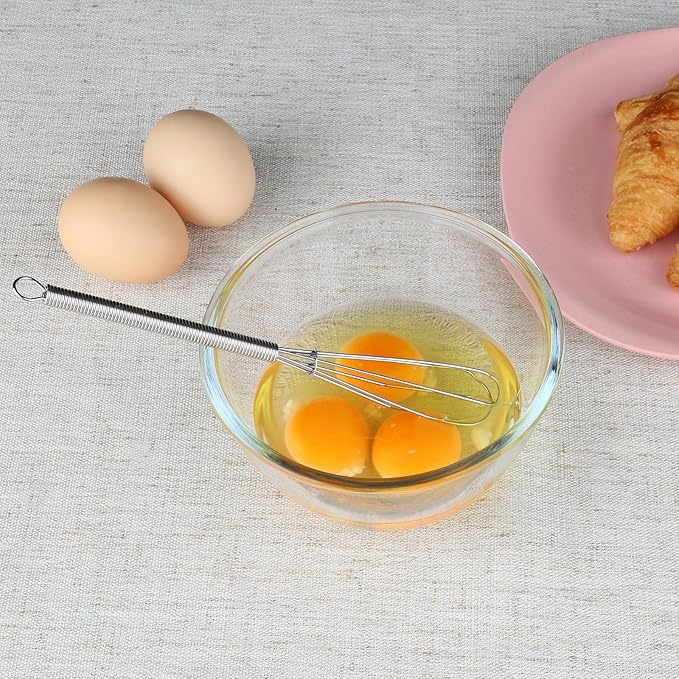 HOTEC Stainless Steel Whisk Set of 4, Food Grade Balloon Whisk Egg Beater, Thicken Wire Mixing Whisk for Baking, Cooking, Whisking Cream, Sauce, Pancake Batter