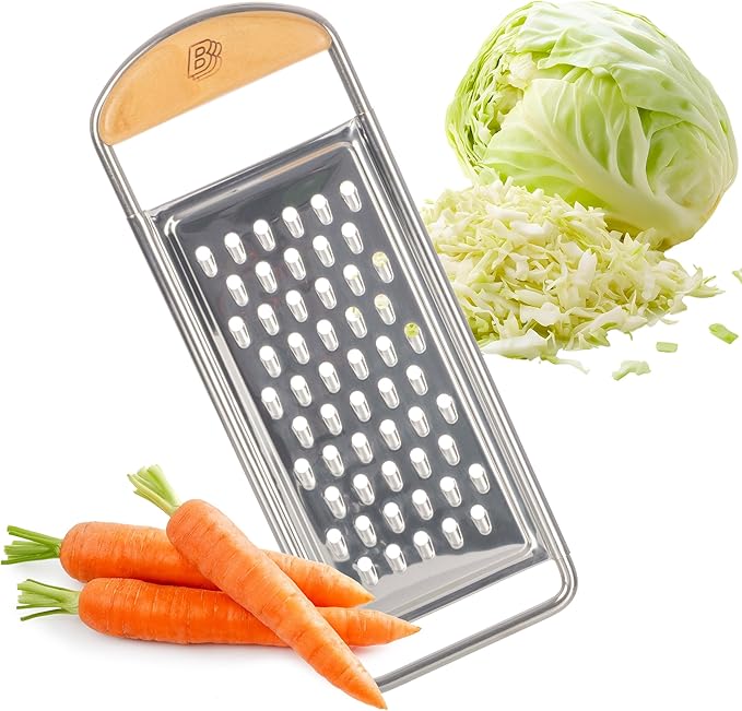 Kings County Tools Cheese Grater Handheld, Flat Food Grater, 12” x 4.5”