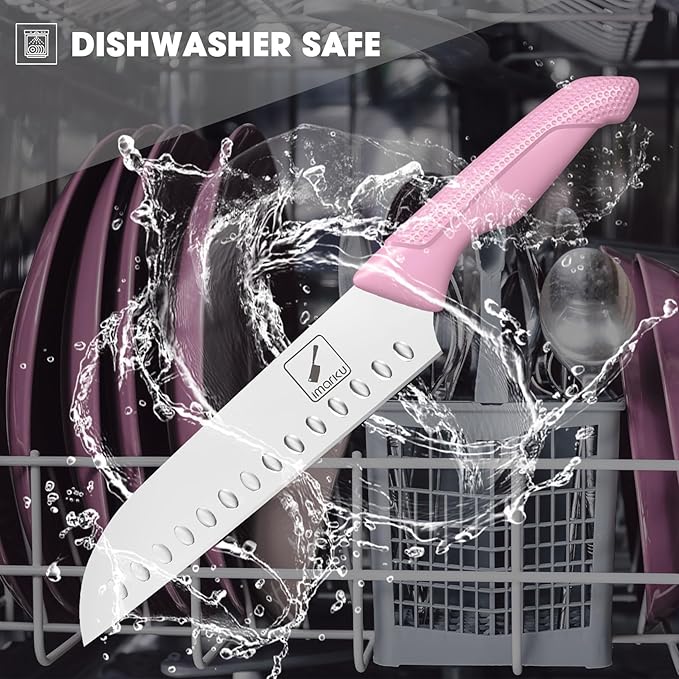 imarku 14-Piece Japanese High-Carbon Stainless Steel Kitchen Knife Set，Pink