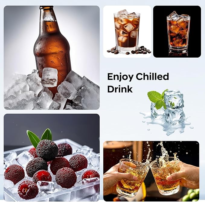 Silicone Ice Cube Tray 2 Pack, HANCELANT Ice Cube Mold, Ice Trays for Freezer with Lid for Whiskey, Cocktail, Drinks and Food, Freezer, BPA Free, Easy Release