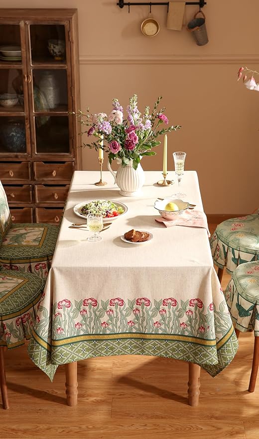patdrea Vintage French Linen Tablecloth,Rectangular,118"x67"-Cecilia D