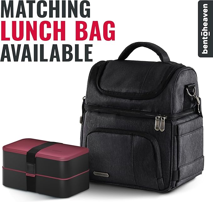 Bentoheaven Bento Box Adult, Stackable Lunch Box, 40 oz, Very Berry