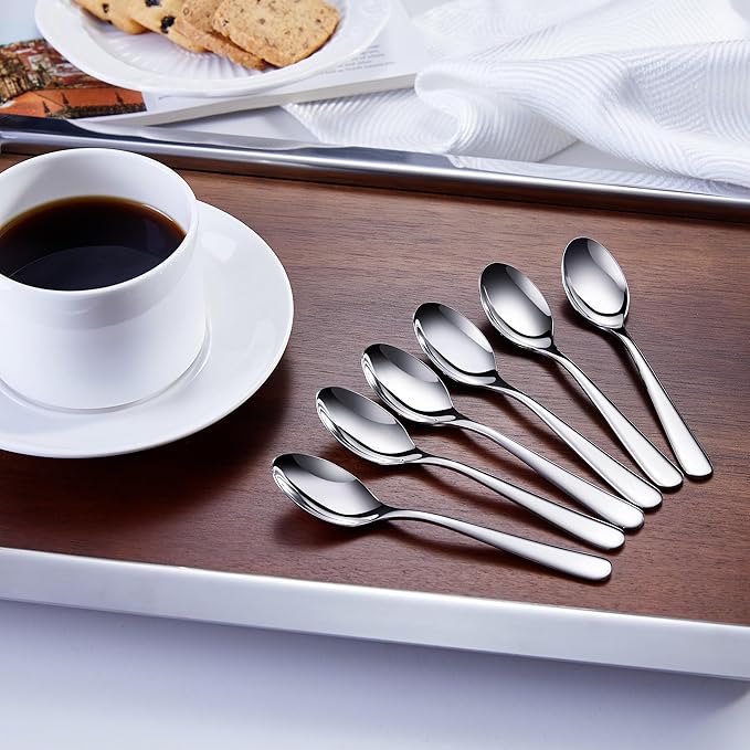 KEAWELL Premium Louise 6-Piece 4.4-Inch 18/10 Coffee Spoons (4.4 inches, 6)