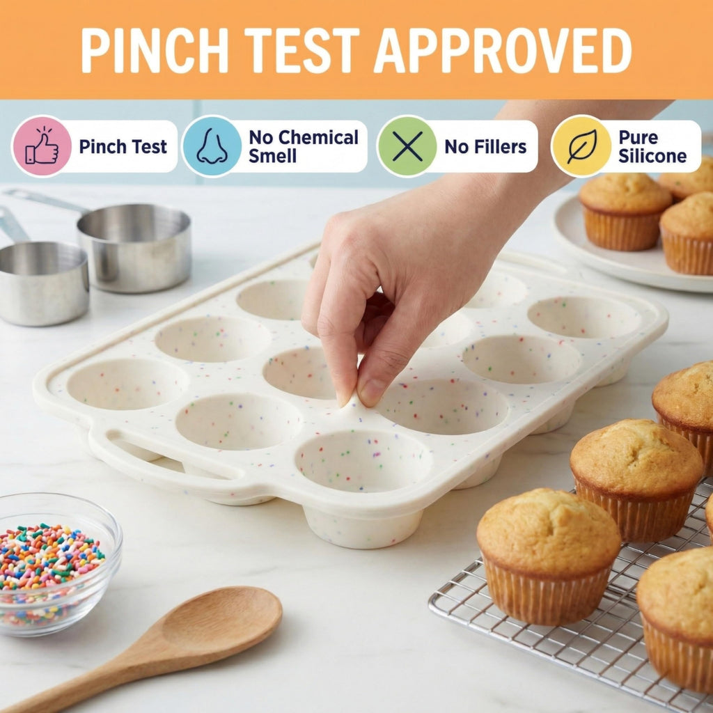 BAKE BOSS Silicone Muffin Pans, 2-Pack Regular 12 Cup, BPA-Free