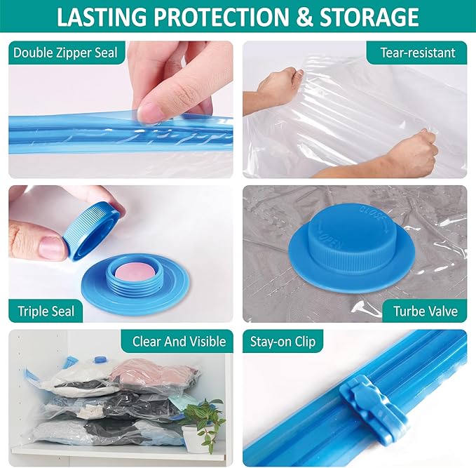Cozy Essential Travel Vacuum Storage Bags with Rechargeable Cordless USB Pump, Space Saver Bags for Luggage, Suitcase, Carry-On, for Clothes, Blankets, Bedding & Seasonal Storage,30 Combo