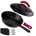 Cuisinel 12‑Inch Cast Iron Skillet – Pre‑Seasoned Frying Pan with Assist Handle & Silicone Handle Holder – Oven, Stovetop, Grill & Campfire Safe Cookware – PFAS & PFOA‑Free