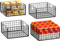 X-cosrack Metal Wire Baskets for Pantry Organization and Storage Freezer Organizer Bins with Handles 4 Pack-12"x12"x6" Extra Large Mesh Bin for Pantry Kitchen Laundry Closet Garage Patent Design