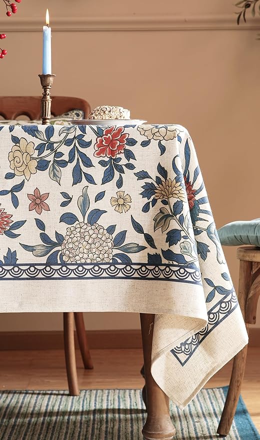 patdrea Vintage French Linen Tablecloth,Rectangular,87"x63"-Ivar A