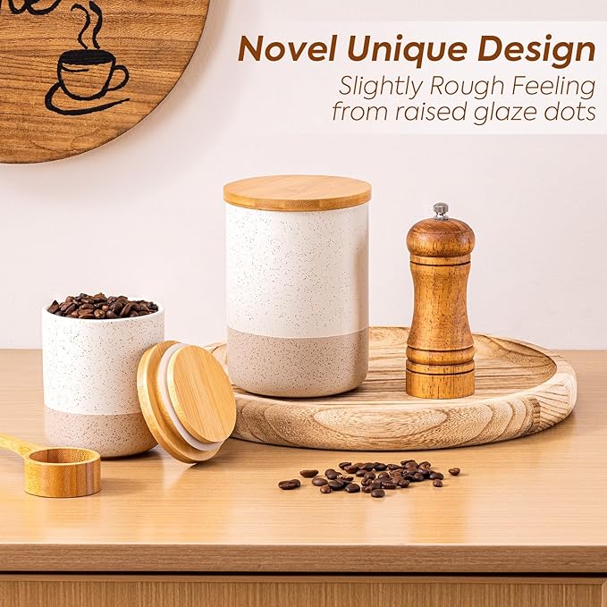 Kitchen Canister for Counter, Ceramic Food Storage Containers with Lids