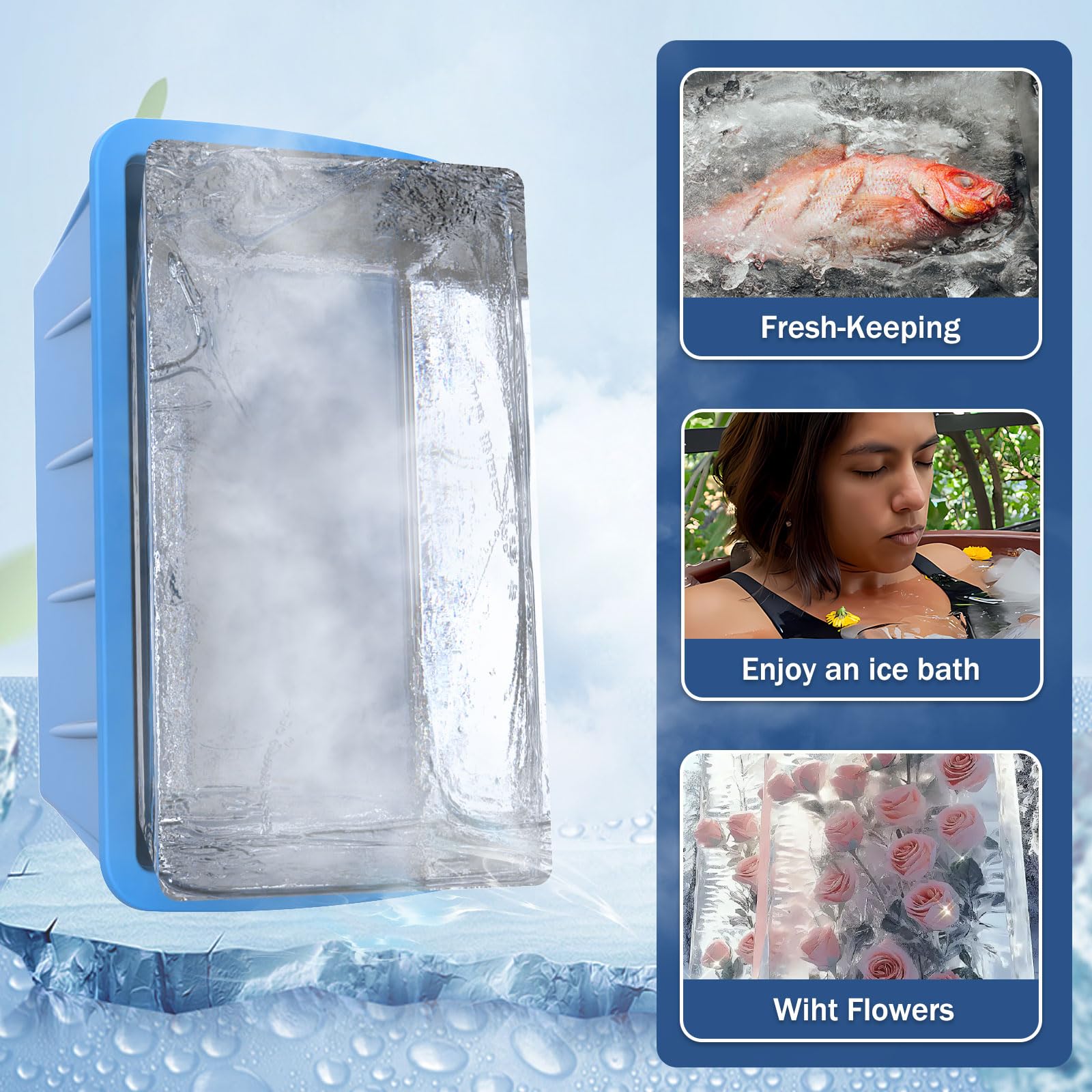 Extra Large Ice Block Molds 4 Pack 32LB
