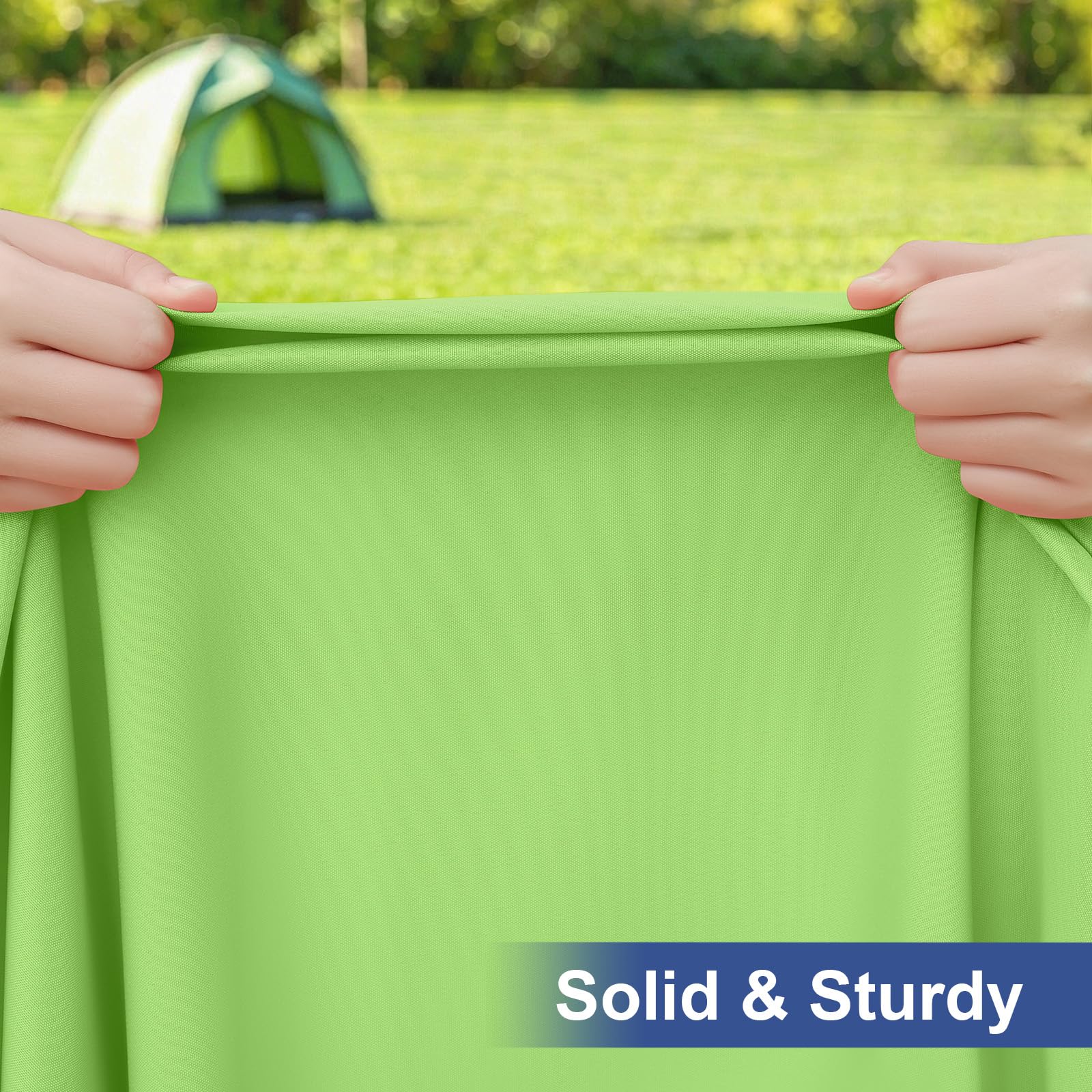 homing Rectangle Table Cloth Cover, Water-Resistant Polyester Elastic Fitted Tablecloth, Fits for 6 Foot Folding Tables, Washable Table Protector for Picnic, Camping, Outdoor (Lime Green, 30" x 72")