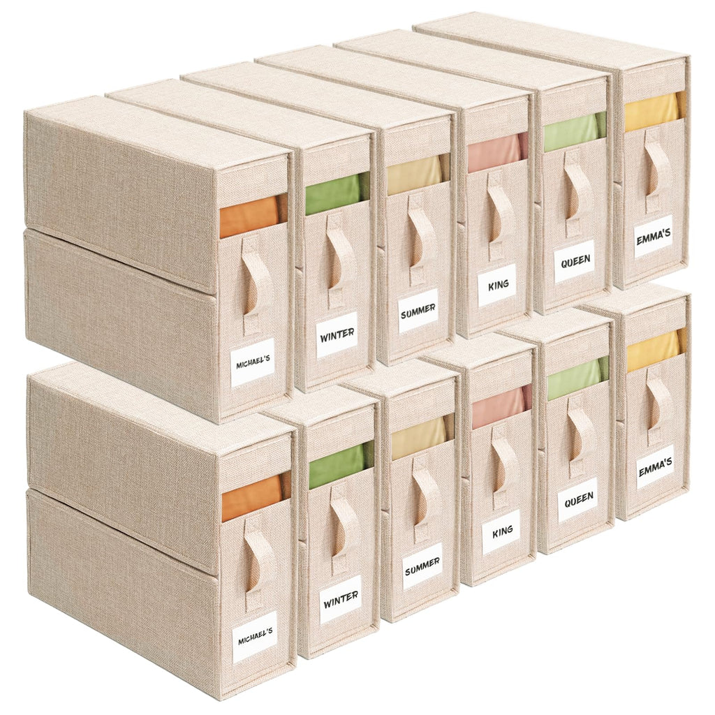 ZenStorage Sheet Organizers and Storage for Linen Closet, 6Pack Grey