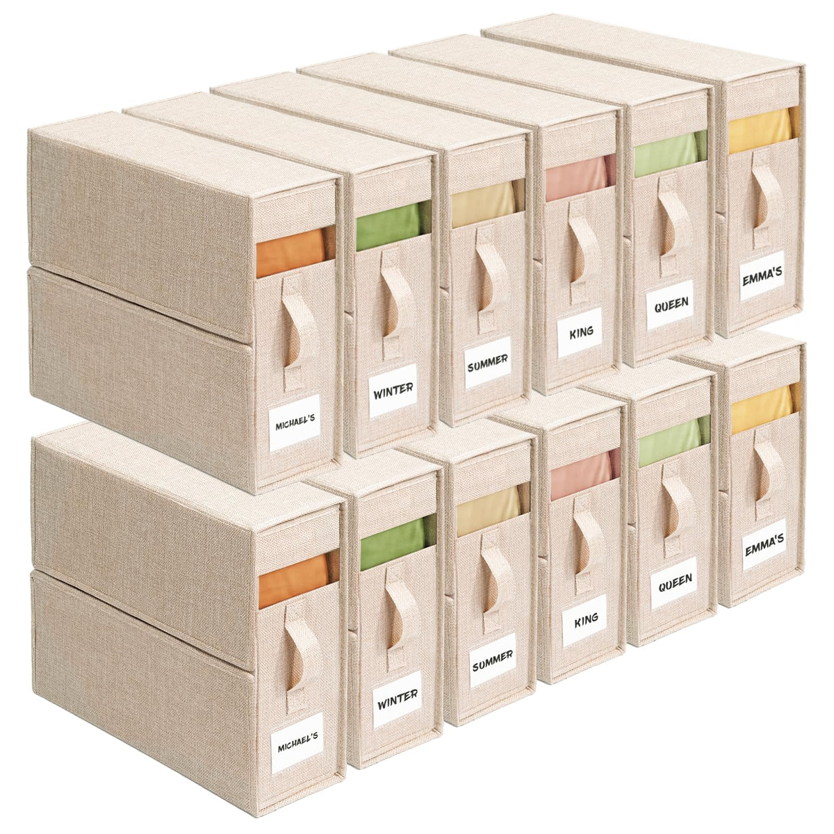 ZenStorage Sheet Organizers and Storage for Linen Closet, 6Pack Grey