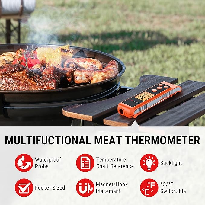 TempPro TempScan 2-in-1 Infrared Thermometer Gun with Meat Probe