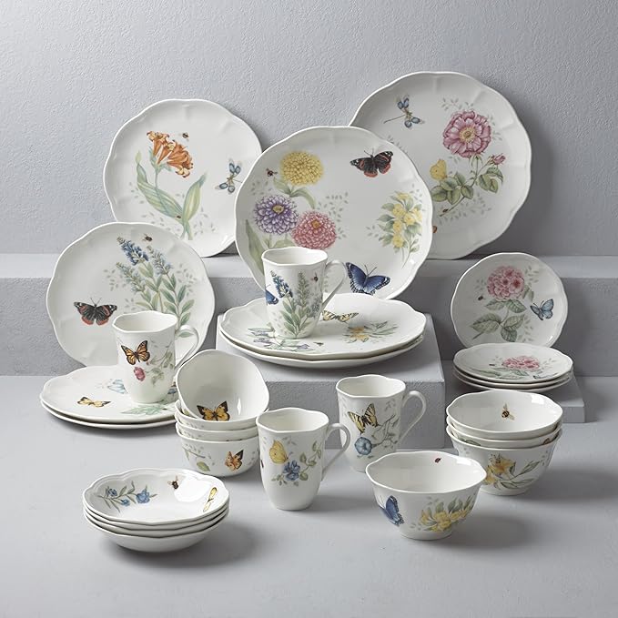 Lenox Butterfly Meadow Porcelain 28-Piece Dinnerware Set for 4