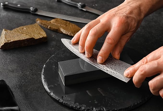 Moss & Stone 7 Pcs Small Kitchen Knife Set with Block, Stainless Steel