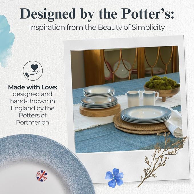 Portmeirion Potter's Mist Dinner Plate - Blue, Set of 4