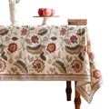 ISAENNE Designer Vintage Linen Square Tablecloth,67"x67"-Ratina