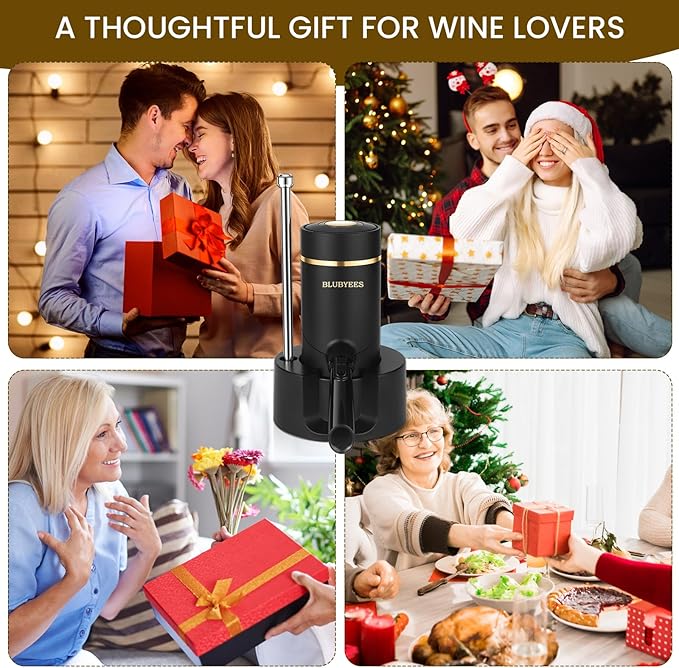 BLUBYEES Electric Wine Aerator and Automatic Wine Dispenser