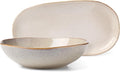 Oneida Organic Shades Oatmeal Stoneware 2-Piece Serving Platter Set