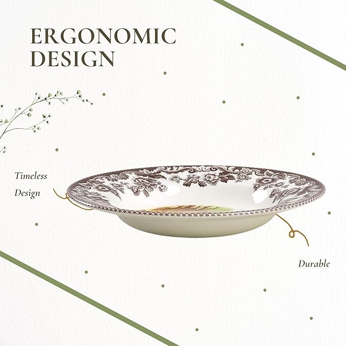Spode Woodland 9" Soup Plate, Pheasant