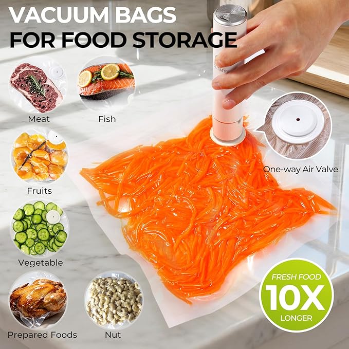 ZLTMYI Handheld Vacuum Sealer for Food with 20 Reusable Vacuum Bags