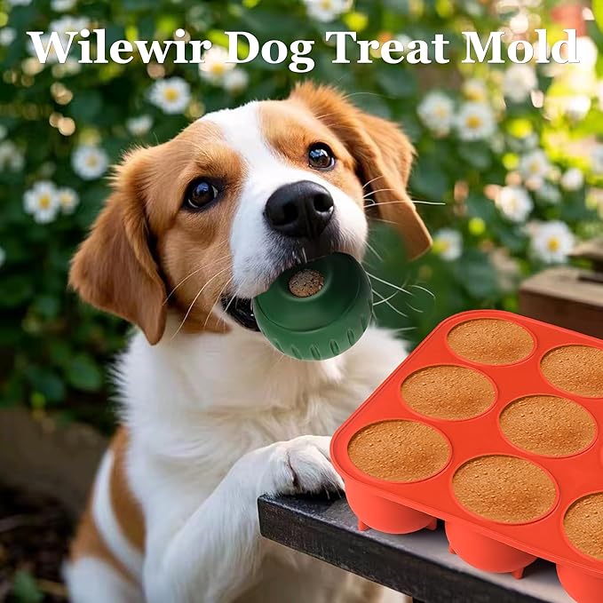 Wilewir 9-Cavity Silicone Frozen Dog Treat Mold for Woof Pupsicle & Power Chewer Pupsicle XL 75 lbs and Up, Reusable Frozen Dog Treat Tray Mold for Pupsicle Toy