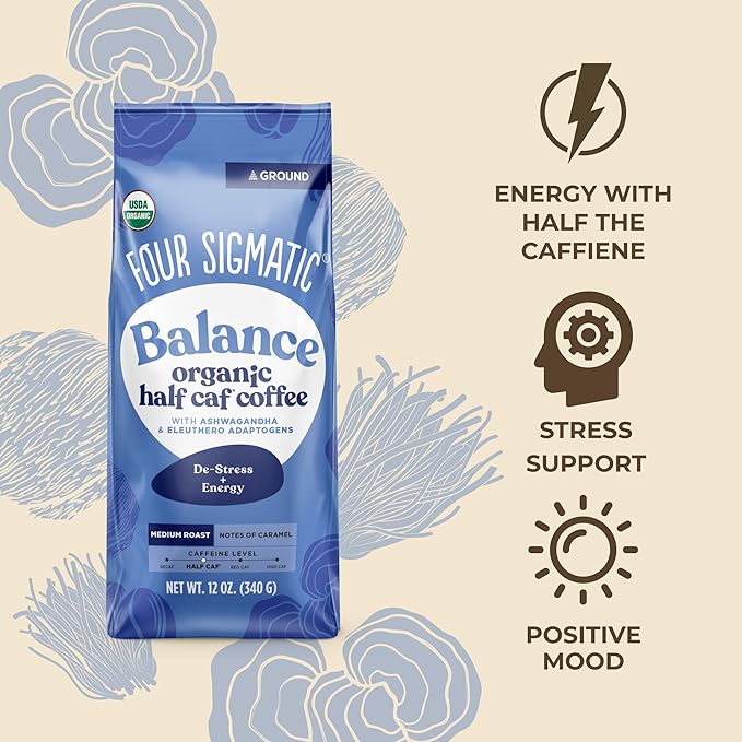 FOUR SIGMATIC Organic Balance Adaptogen Ground Coffee, 12 OZ