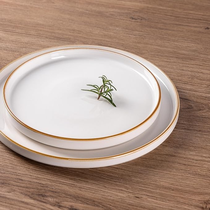 GBHOME Dinnerware Sets for 4, 16 Pieces Ceramic Plates and Bowls Set