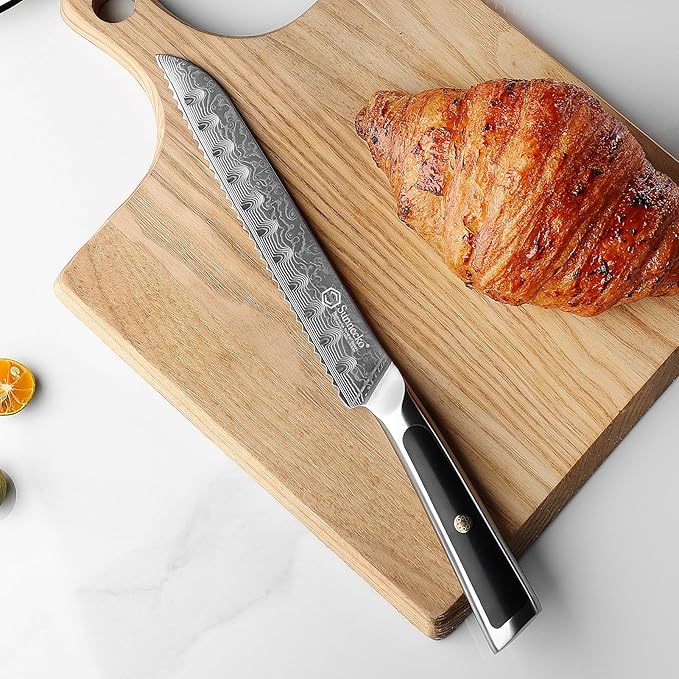 Sunnecko Damascus Kitchen Knife Set, Chef Knife Set Professional 8 Inch