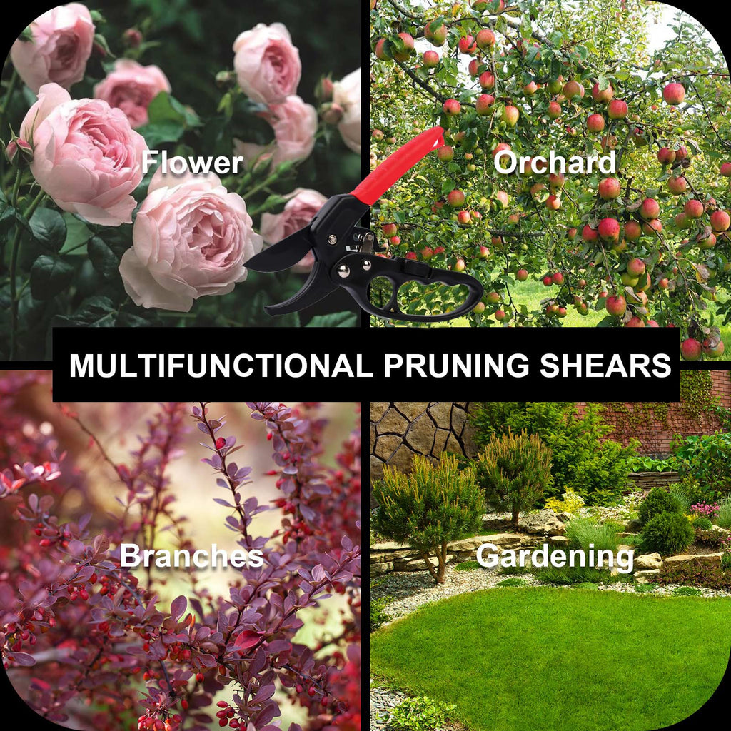 MEPEREZ Premium pruning shears for gardening, Work 3 times easier, Pruners heady duty, Sharp garden clippers cuting florist flower, hedge, herb, rose, Indoor live plants, Arthritis weak hand snips