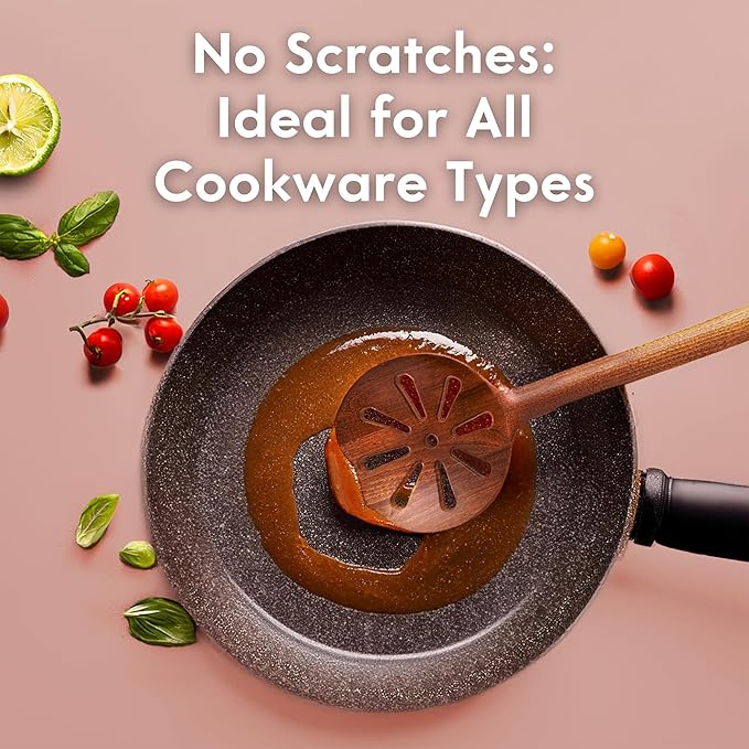 Non-Toxic Acacia Wooden Utensils Set, 6-Piece, Glue and Mineral Oil Free