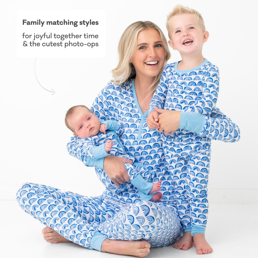 Little Sleepies Baby Pajamas, Blue Rainbows, Preemie