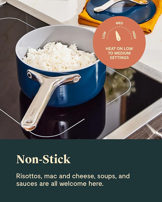 Caraway Non-Stick 1.75 qt Ceramic Sauce Pan with Lid