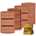 KASHME 1 Pc Chocolate Bar Mold Deep Large Chocolate Molds Silicone Break Apart Thick Silicone Molds for Candy Bar, With 100 Pcs Bags and 1 Pc Scraper Set (10 Snap）